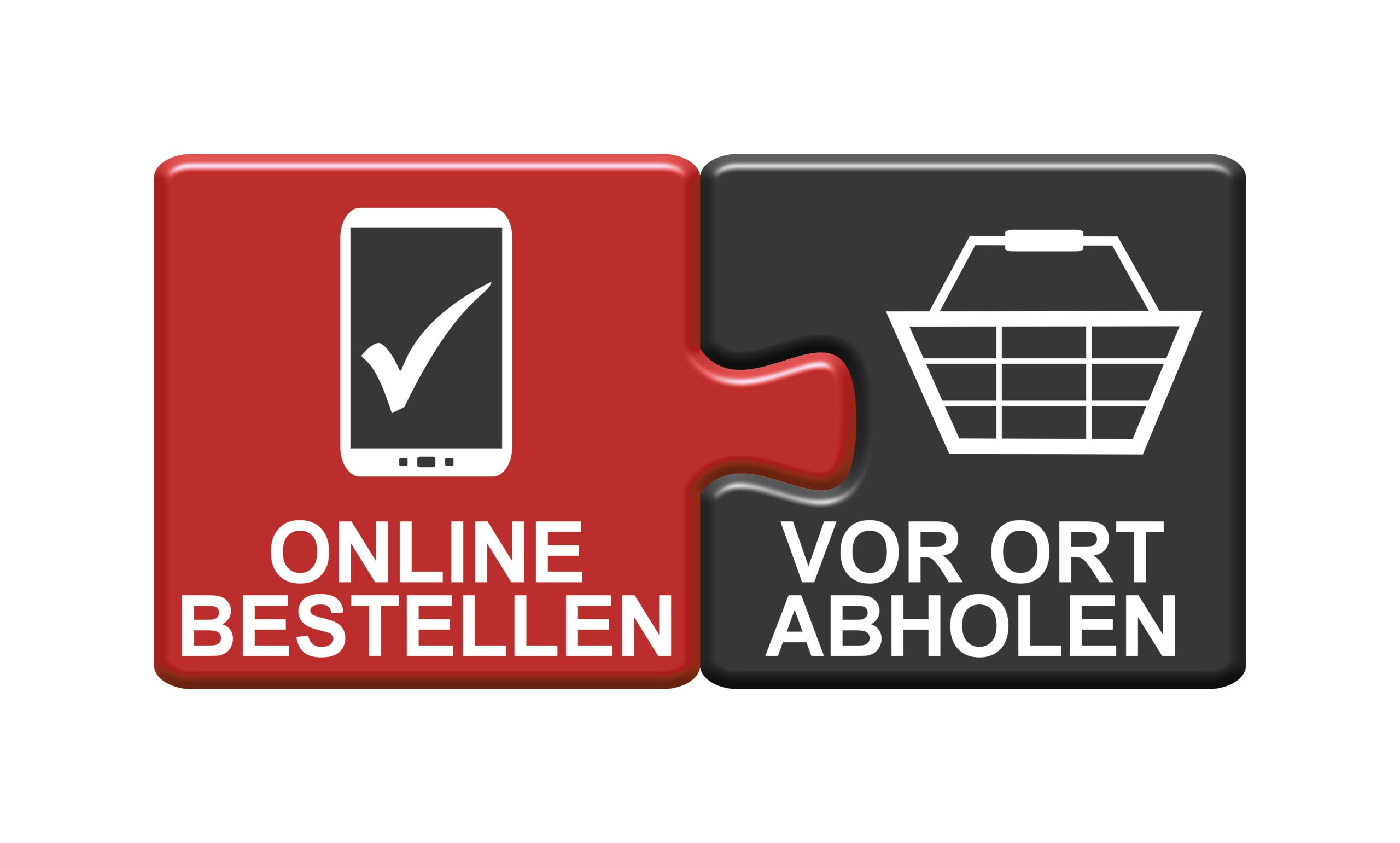 Online bestellen und vor Ort abholen Die Auswahl in den Warenkorb legen